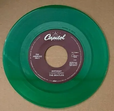Rare Green Vinyl Beatles Taxman / Birthday 7  Juke Box Single • $12.97