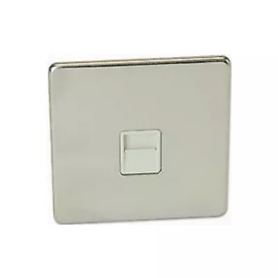 Crabtree 7783/SC/WH 'Platinum' Extension Telephone Socket (Satin Chrome /White)  • £14.50