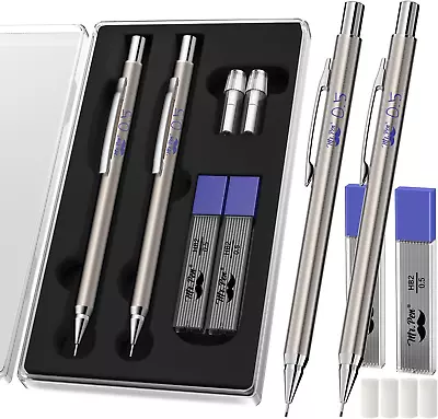 - Mechanical Pencils 0.5 Pack Of 2 Metal Mechanical Pencil With Lead And Erase • $11.99