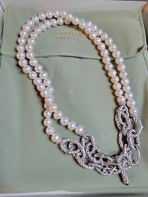 New Judith Ripka Sterling Status Link Cultured Pearl Necklace System (Bracelet) • $325