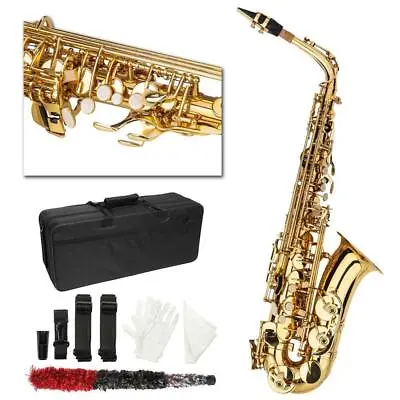 New Student Superior Alto Eb Golden Saxophone  Paint Gold + Case & Accessories • $189.90
