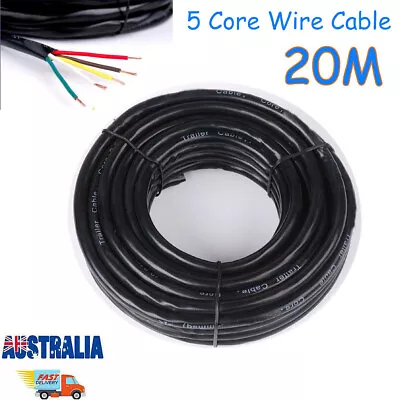 20M X 5 Core Wire Cable Trailer Cable Automotive Caravan Truck Boat Coil PVC RVV • $32.19