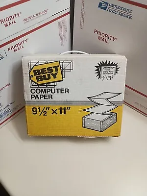 Best Buy Boxed Vintage Continuous Feed Dot Matrix Printer Paper 1000 Sheets • $72.01