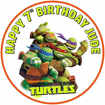 £4.90 • Buy 7.5  Teenage Mutant Ninja Turtles Birthday Edible Personalised Cake Topper