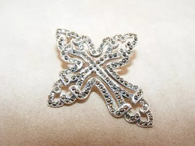 Sterling Silver And Marcasite Cross Enhancer / Pendant • $19.99