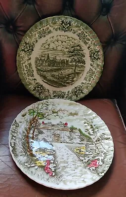 Vintage British Anchor Country Cottage & Olde Country Castles Serving Plates X2 • £15