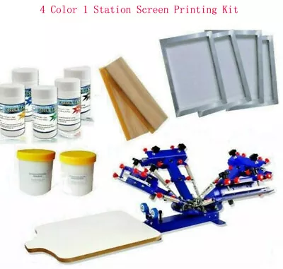 US Stock Manual 4 Color 1 Station Screen Printing Kit Easily Set-up Package New  • $638.26