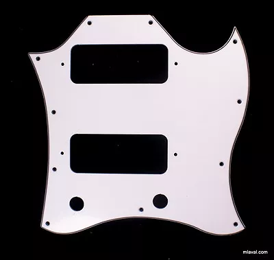 (C10) 3 Ply SG Classic Guitar Pickguard With P-90 P90 Pickups Layout WHITE  • $13.99