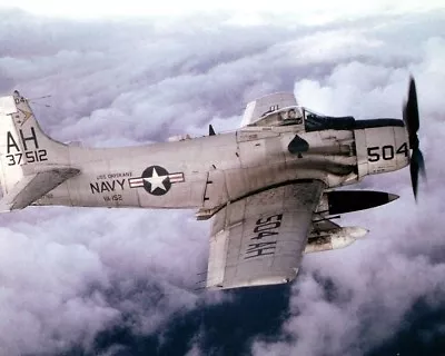 U.S. Navy Douglas A-1 Skyraider In Flight 8x10 Vietnam War Photo 332 • $7.43