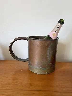 Vintage Antique Old French Copper Large Measure Tankard Pot Bottle Cooler • $87.45