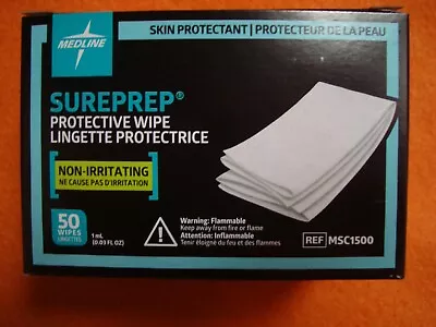 50 Medline SurePrep Protective Wipe NonIrritating Skin Protectant MSC1500 E12/24 • $14.95