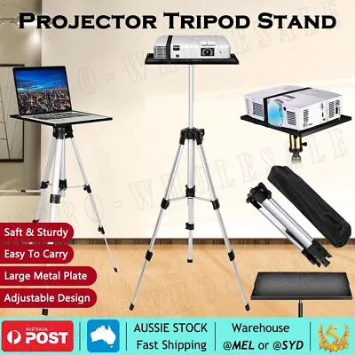 $37.99 • Buy Projector Tripod Stand Aluminium Adjustable For Laptop With Tray 51-140cm Height