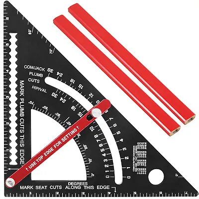 Woodworking Triangle Ruler Carpenter Framing Adjustable Square Protractor Tool❅ • $23.39