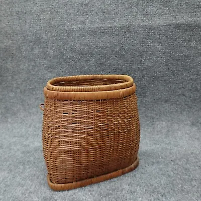 Vintage Fishing Basket Wicker Creel Marine Fisherman Foraging Picnic • $24.67