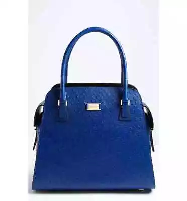 Michael Kors Collection Large Gia Ostrich Blue Leather Structured Satchel Tote  • $330