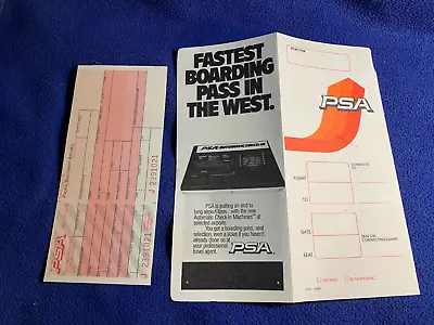 PSA Fasted Boarding Pass PACIFIC SOUTHWEST Fly AIR Plane COMMERCIAL AIRLINE • $17.17