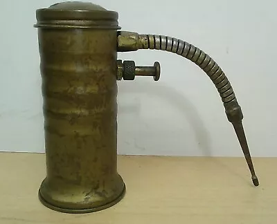 Vintage EAGLE Brass Finger Pump Oiler Oil Can With Flex Spout Made In USA • $27.95