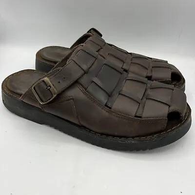 VTG American Eagle Y2K Sandals Mens 12 Chunky Platform Fisherman Brown Leather • $29.99