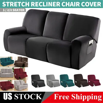 $28.49 • Buy 1/2/3 Seater Stretch Recliner Chair Covers Sofa Couch Cover Armchair Slipcover