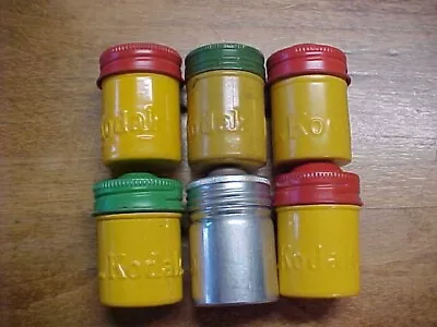 Lot Of 6 Vtg Colored 35mm Metal Film Canisters 5 Kodak 1 Ansco • $6.99