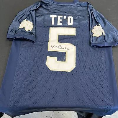 Manti Teo Te'o Signed Notre Dame Adidas Jersey  Size 48 Fighting Irish • $349.99