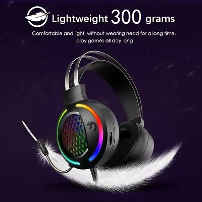 Wired Gaming Headset USB LED Headphones Stereo With Mic For PC Desktop & Laptop • $29.99