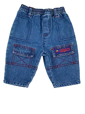 Sesame Street Baby Boy Size 0/3M Pants Blue With Elmo And Red Thread Trim • $14.97