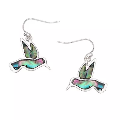 Abalone Shell Earrings Bird Hummingbird 6535 • $12.99