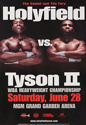 Iron Mike Tyson Vs. Evander Holyfield 2 Boxing Fight Reproduction Poster 11x16 • $14.99