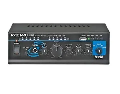 Pyle PTAU45 Mini 2x120 Watt Stereo Power Amplifier With USB-CD-AUX Inputs • $35.99