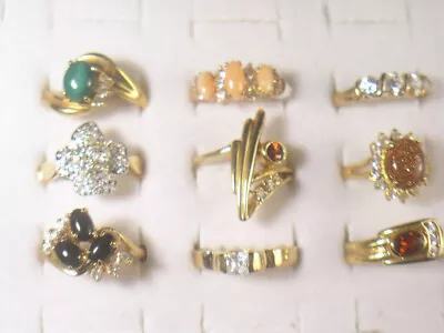 **** 9   Rings  Designer  Semi-precious Gemstone  Crystals Wholesale Lot Gm2 • $27.95