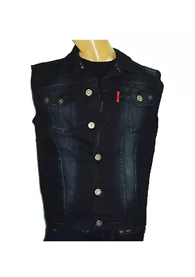 Mens Biker Denim Vest (direct Manufacturer To You) + Free Shipping • $23.90