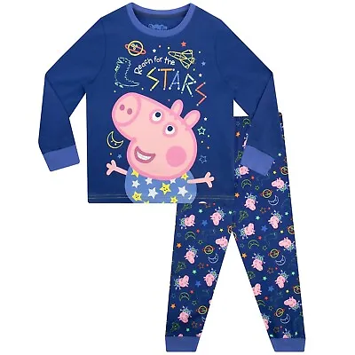 £15.99 • Buy George Pig Pyjamas Kids Boys 18 24 Months 2 3 4 5 6 7 8 Years PJs Nightwear Navy