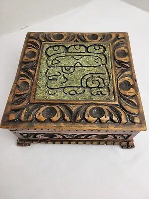 Jewelry Box Vintage Zarebski Mayan Wood And Malachite Artist Michael Zarebski R4 • $37.62