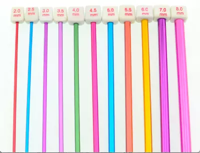 £3.85 • Buy LONG TUNISIAN ALUMINIUM HOOK CROCHET HOOKS 11COLOUR/SIZES 2mm-8mm L27cm-a 