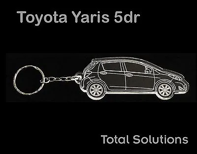 Toyota Yaris - 5dr 2011 Onwards - Car Shape Keyring With 25mm Split Ring & Chain • £4.85