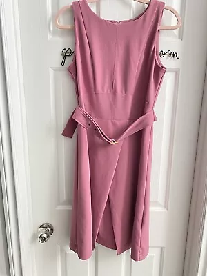 Nanette Lepore Women's Womens Sleeveless Gold Belt Dress Pink Blush Mauve Size 6 • $14.99