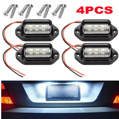 4 PCS 6 LED Universal Black License Plate Tag Lights Lamp For Truck Trailer SUV  • $19.57