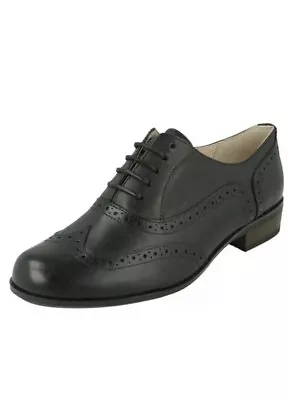 £39.99 • Buy Clarks Ladies 'hamble Oak' Brogues Black Leather Uk Size 7 D Eu 41