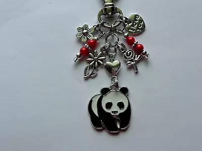 Panda Bear Flower Love You Key Chain Clip For Purse Backpack Bag Charm Fob • $3.99