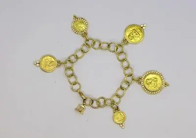 $11000 • Buy Temple St Clair Angel Charm Bracelet 18kt (750) Yellow Gold Diamonds 7 
