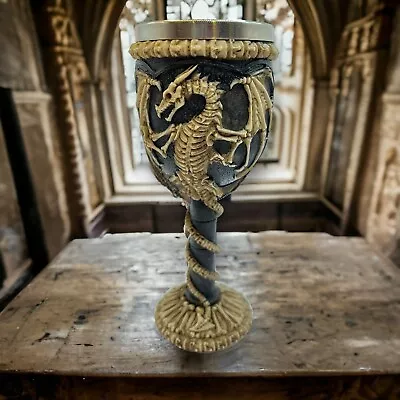 OTARTU Stainless Steel Medieval Dragon Chalice Gothic Dragon Skeleton... • $34.24