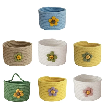 £8.24 • Buy Tabletop Storage Box Folding Storage Basket Sundry Woven Baskets Laundry Basket