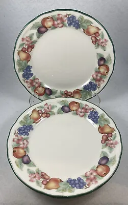 Noritake Epoch Market Day Stoneware Salad Plates 7.7in Discontinued Set Of 4 • $22