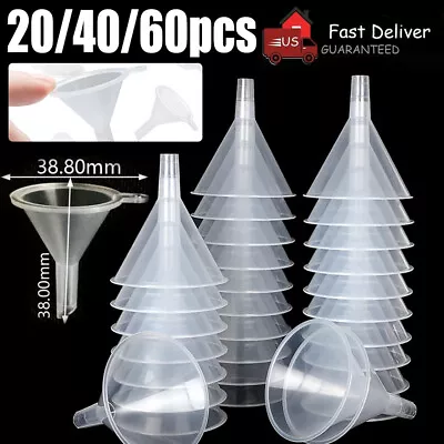 20/40/60PC Small Plastic For Perfume Diffuser Bottle Mini Liquid Oil Funnels Lab • $7.85