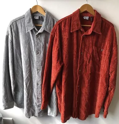 Reclaimed Vintage Shirt Bundle Oversized Corduroy Grey Red Used • £8.95