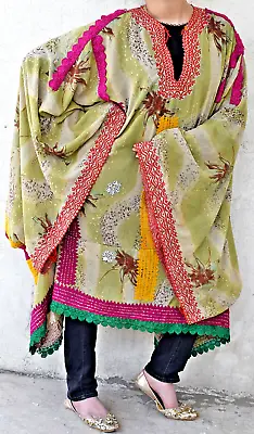 Kuchi Dress Caftan PASHTUN CULTURE Afghan Embroidery Kaftan Free SIZE ABAYA  T5 • $100