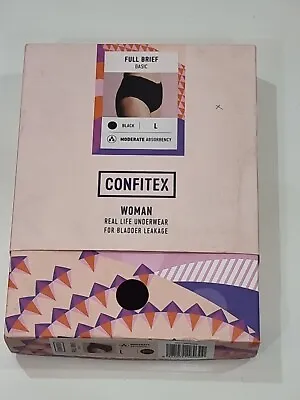 £9.94 • Buy Confitex Black Moderate Absorbancy Full Brief L Incontinence Underwear Pad NEW