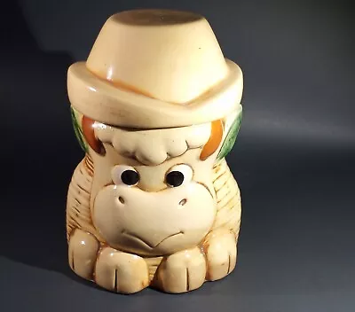 Vintage Baby Bull Cow In Hat Cookie Jar Canister Taiwan Made Cowboy Western • $31.99