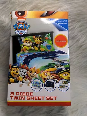 Paw Patrol 3 Piece Microfiber Twin Bedding Sheet Set & Pillowcase Kids Children • $15.96